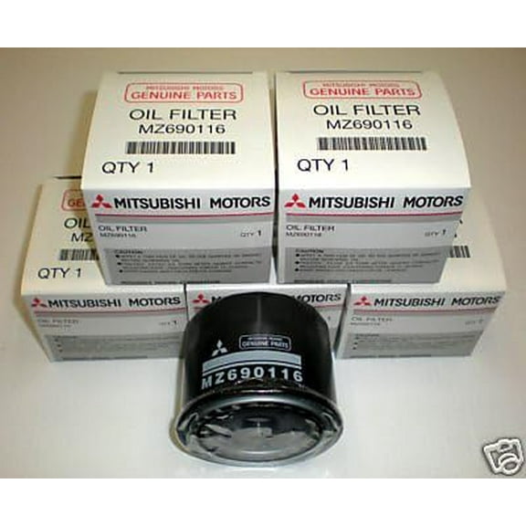 Quantity Of 5 - Genuine Mitsubishi Oil Filter MZ690116 Fits Evolution Montero Montero Sport Eclipse Turbo - Many More Vehicles