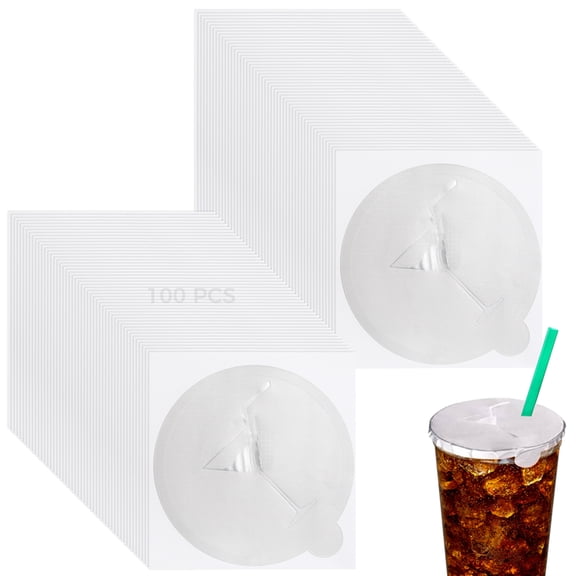 Quantity of Protective Drink Caps, CPP Composite Paper Lids for Beverage Cocktails, Cup Covers Help Protect Drinks from External Elements, Fits Most Cup Diameters
