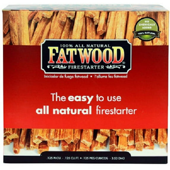 Quantity of 4 - 5LB Fatwood 9987 Natural Pine Firestarter Kits .125 Cubic Feet