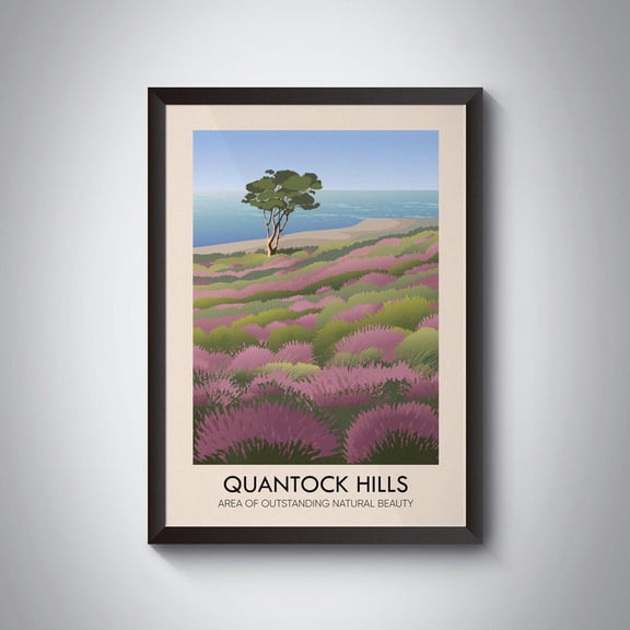 Quantock Hills AONB Somerset Bristol Channel Hiking Decor, Unframed Paper Poster 8x10in