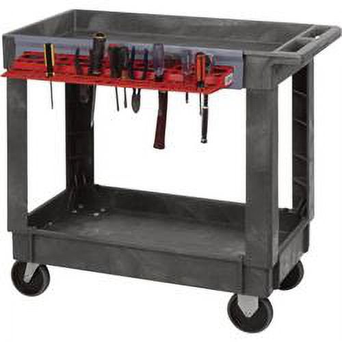 Quantum 14719 Industrial-Strength 2-Shelf Plastic Cart - Tool Holder, Model No. PC4026-33TR
