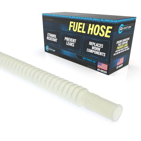 Quantum 9mm x 10mm Clear/Black Corrugated Flex Hose Fuel Line & Clamps (Clear or Black)