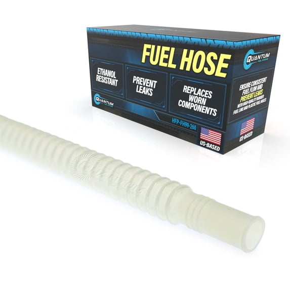 Quantum 9mm x 9mm Clear/Black Corrugated Flex Hose Fuel Line & Clamps (Clear or Black)