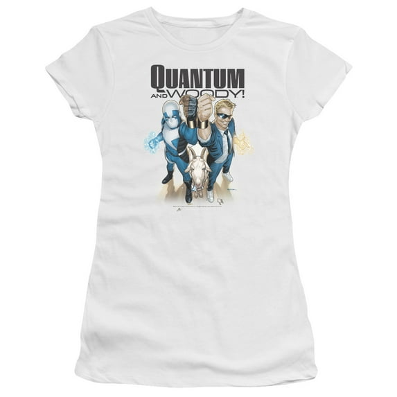 Quantum And Woody Quantum And Woody S/S Junior Women's T-Shirt Sheer White
