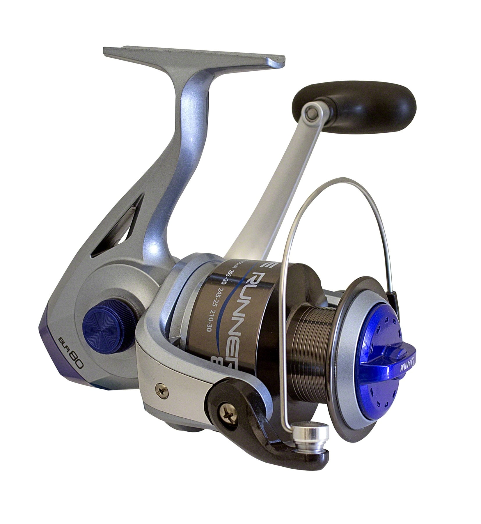 Quantum Blue Runner Spinning Fishing Reel, Size 80 Reel, Blue (Clam Package)