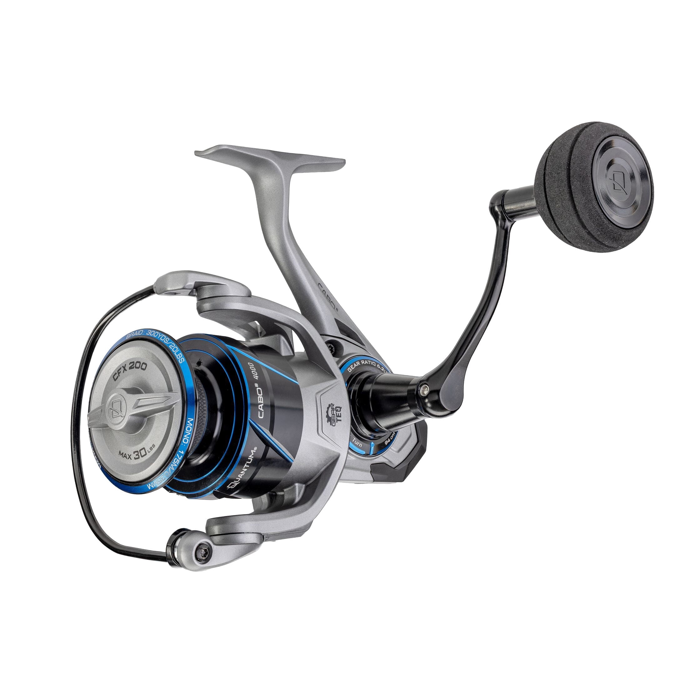 Quantum Cabo Spinning Fishing Reel, Size 4000, 6.2:1 Gear Ratio, 6+1 Bearings