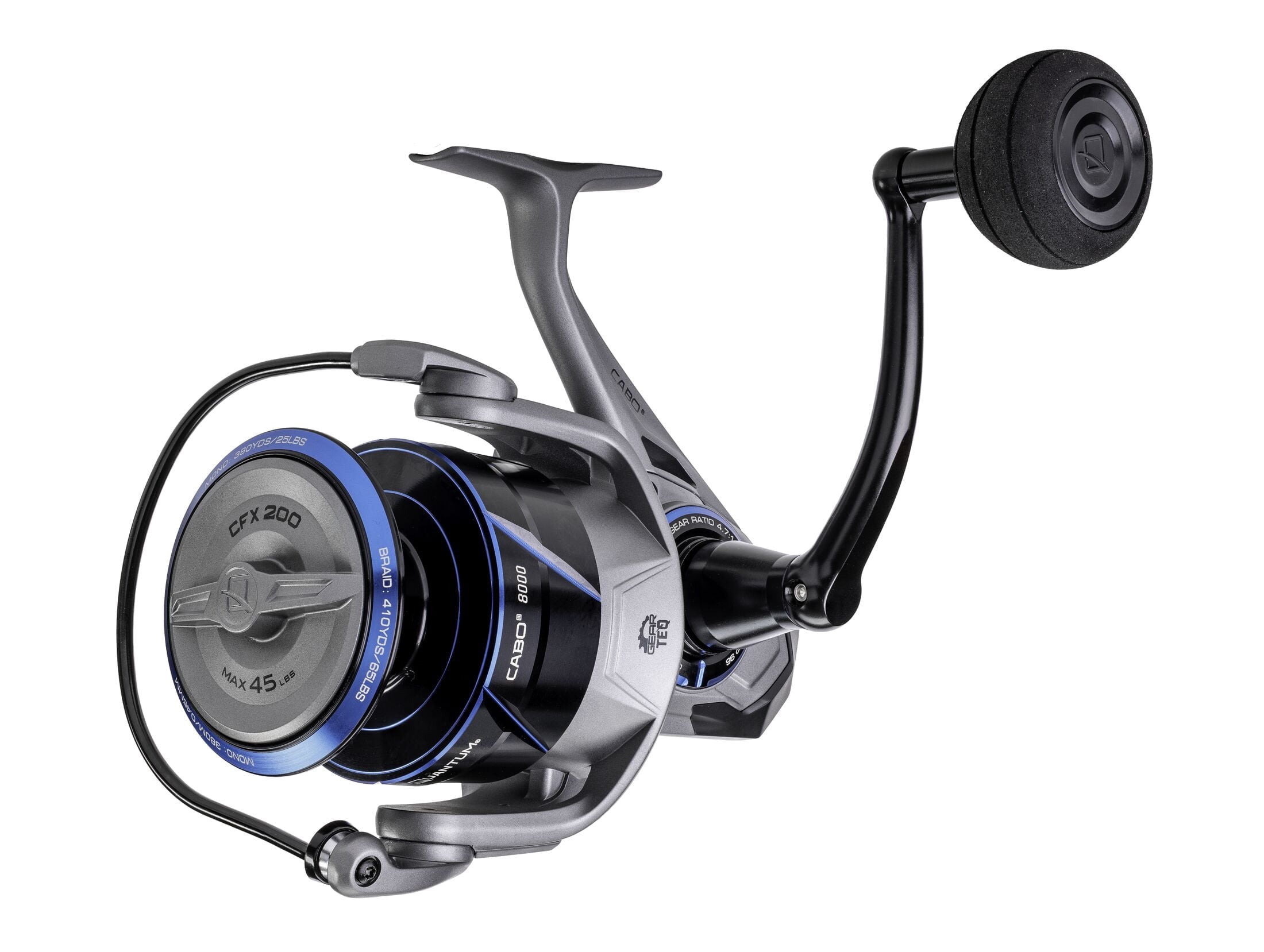 Quantum Cabo Spinning Fishing Reel, Size 8000, 4.7:1 Gear Ratio, 6+1 Bearings