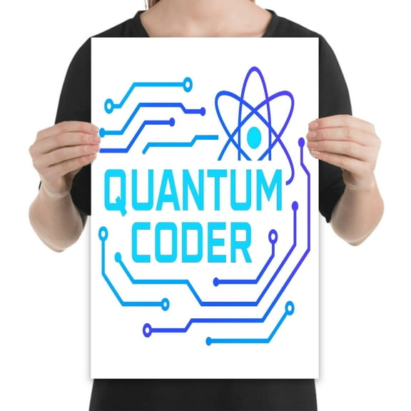 Quantum Coder Art - Programmer Wall Decor - 13x19 Poster Print - Tech Office