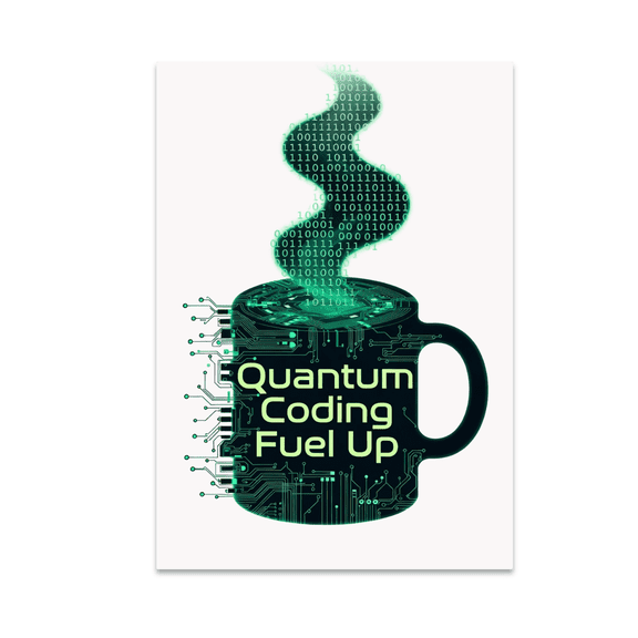 Quantum Coding Fuel Up - Sci-Fi Tech Enthusiast - 13x19 Poster Print
