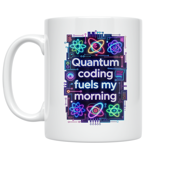 Quantum Coding Fuels My Morning - Quantum Computing Enthusiast - 11 oz Ceramic Coffee Mug