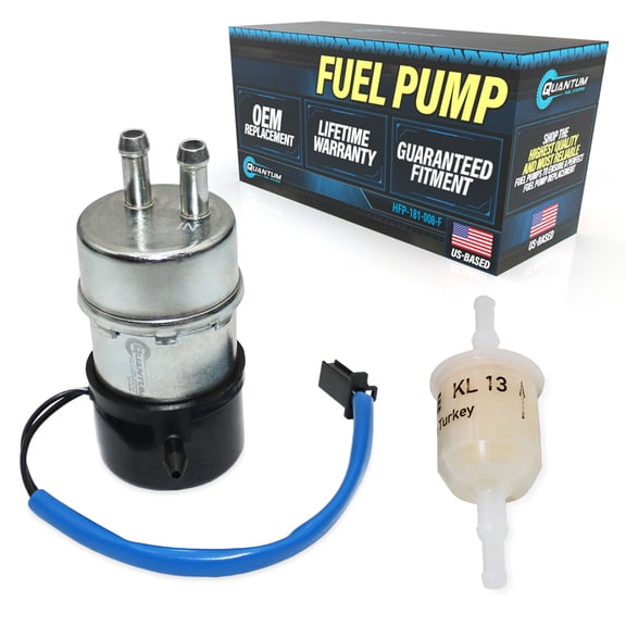 Quantum Electric Fuel Pump w/ Fuel Filter for Kawasaki Mule 3010 Carbureted 2007-2008, Replaces 49040-1055