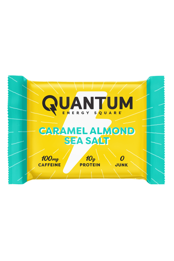: Energy Bar with Caffeine & 10g Protein. Delicious Healthy Snack On The Go. (Vegan, Gluten-free, Soy-free, Dairy-free). Flavor: Caramel Almond Sea Salt 8Pk