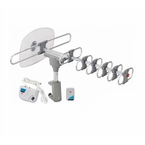 Quantum FX Motorized Rotating Outdoor TV Antenna with 360 Miles Reception Range