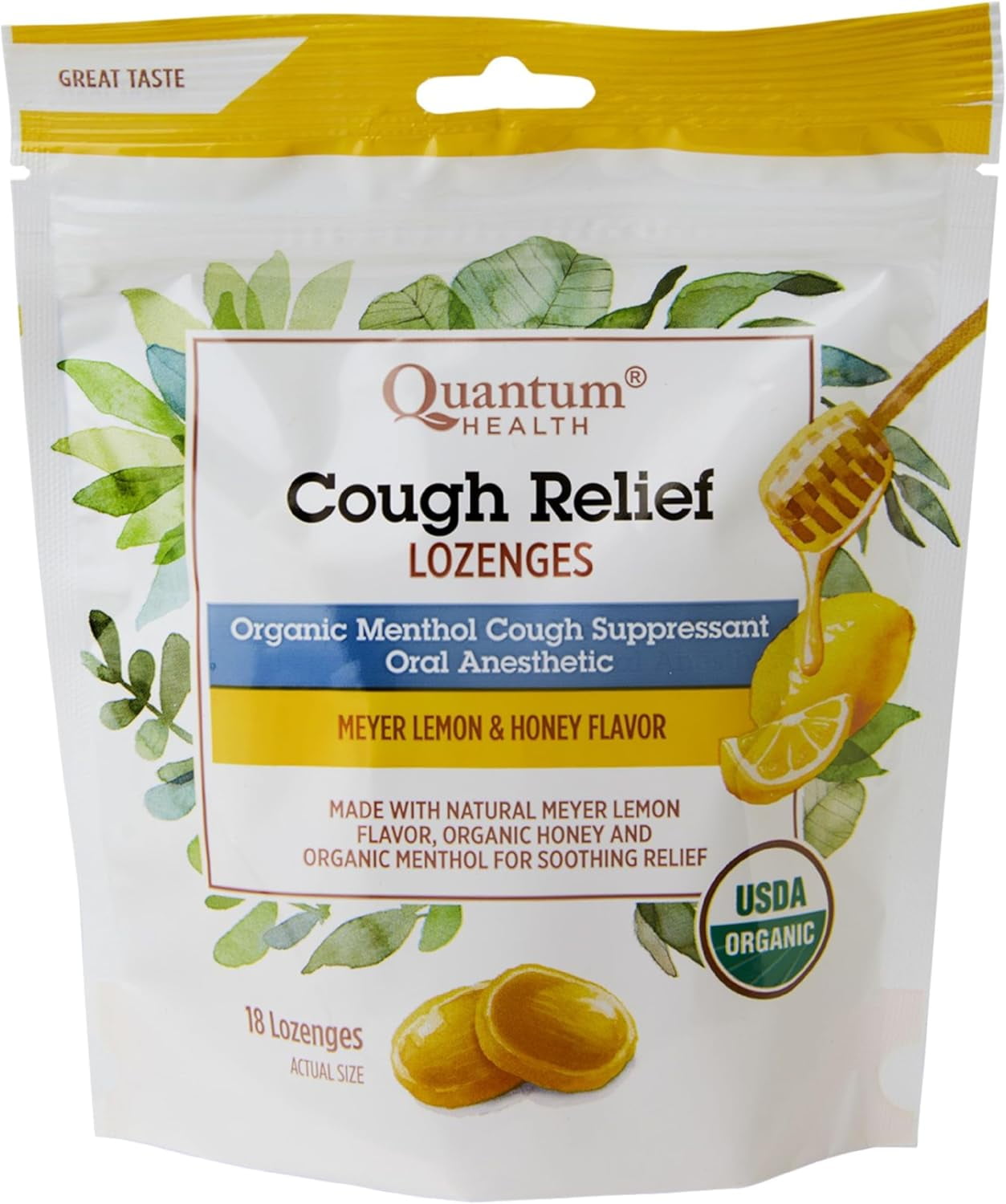 Quantum Health Cough Relief Lozenges, Meyer Lemon & Honey, 5 mg