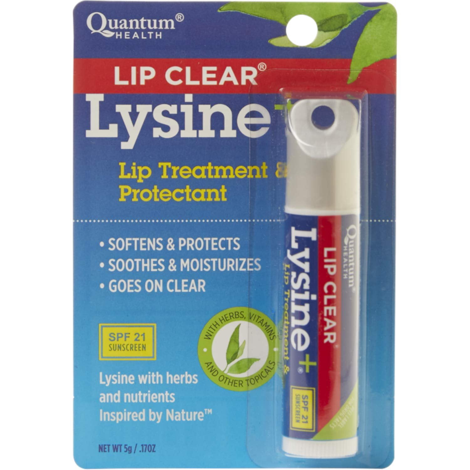 Quantum Health Lysine Nutrients Lip Balm, Clear Treatment Protectant, 0.17 oz