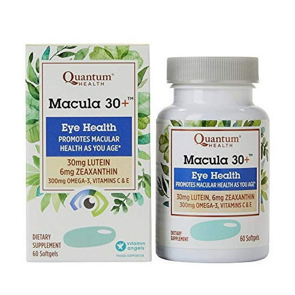 Quantum Health Macula 30+, 5:1 Lutein to Zeaxanthin Eye Support Supplement for Macular Health, with Zinc, Vitamins C and E, and Omega-3 Fatty Acids 60 Softgels, 30-Day Supply