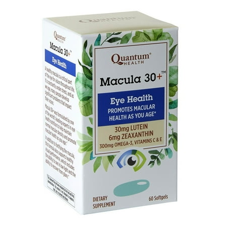 Quantum Health Macula 30+ Eye Health Lutein, Zeaxanthin, Vitamin C and E, Omega 3, Zinc Softgels, 60 Ea, 2 Pack