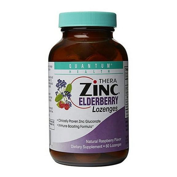 Quantum Health Thera Zinc Lozenges, Elderberry, 60 Ea, 3 Pack