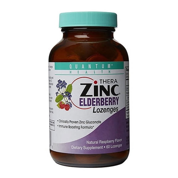 Quantum Health Thera Zinc Lozenges, Elderberry, 60 Ea