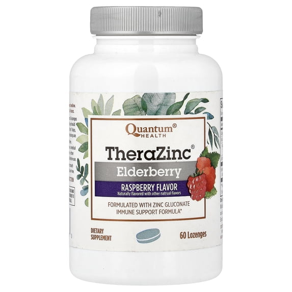 Quantum Health Thera Zinc Lozenges, Elderberry 60 ea
