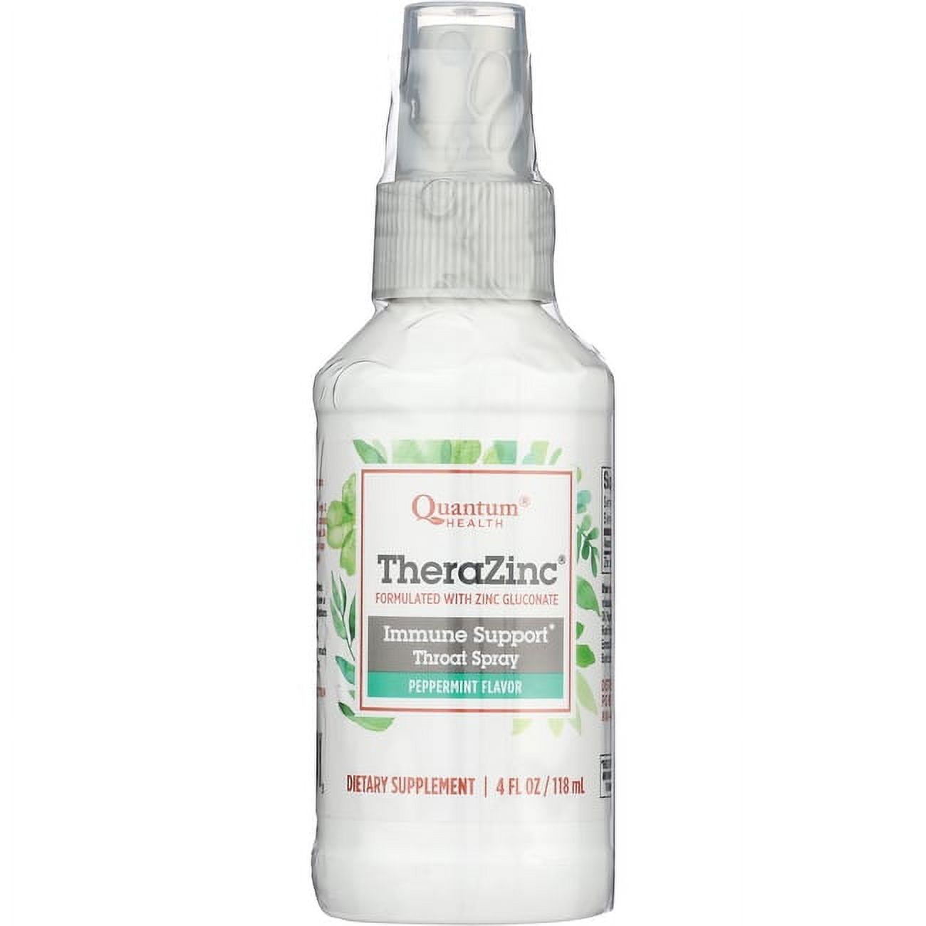 Quantum Health TheraZinc Throat SprayPeppermintProvides Immune Support and  Throat ComfortFormulated with Zinc Gluconate2 Ounce 