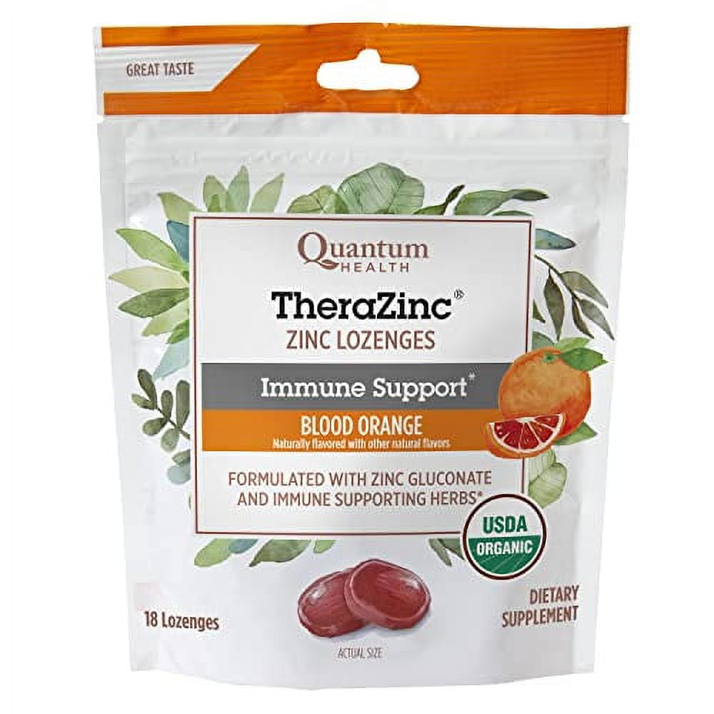 Quantum Health TheraZinc USDA Organic Blood Orange Zinc Lozenges For