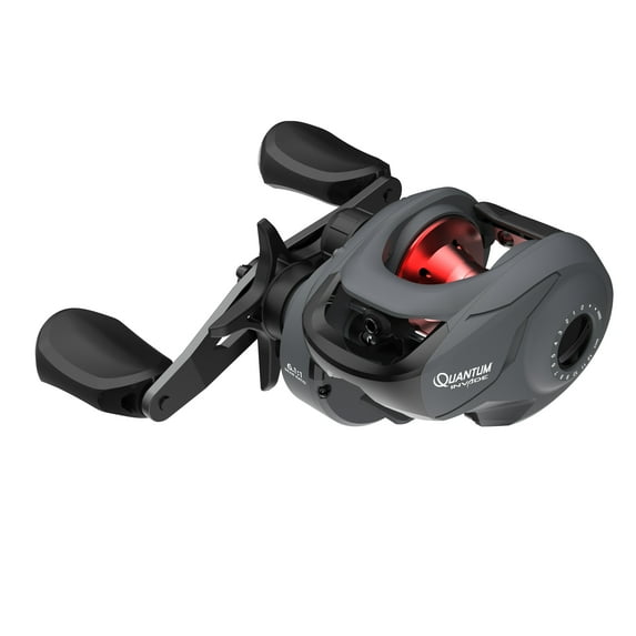 Quantum Invade Baitcast Fishing Reel, Size 100 Reel, Right-Hand Retrieve, Continuous Anti-Reverse Clutch, Oversized Handle Knobs, Lightweight Graphite Frame, 6.1:1 Gear Ratio, Dark Gray