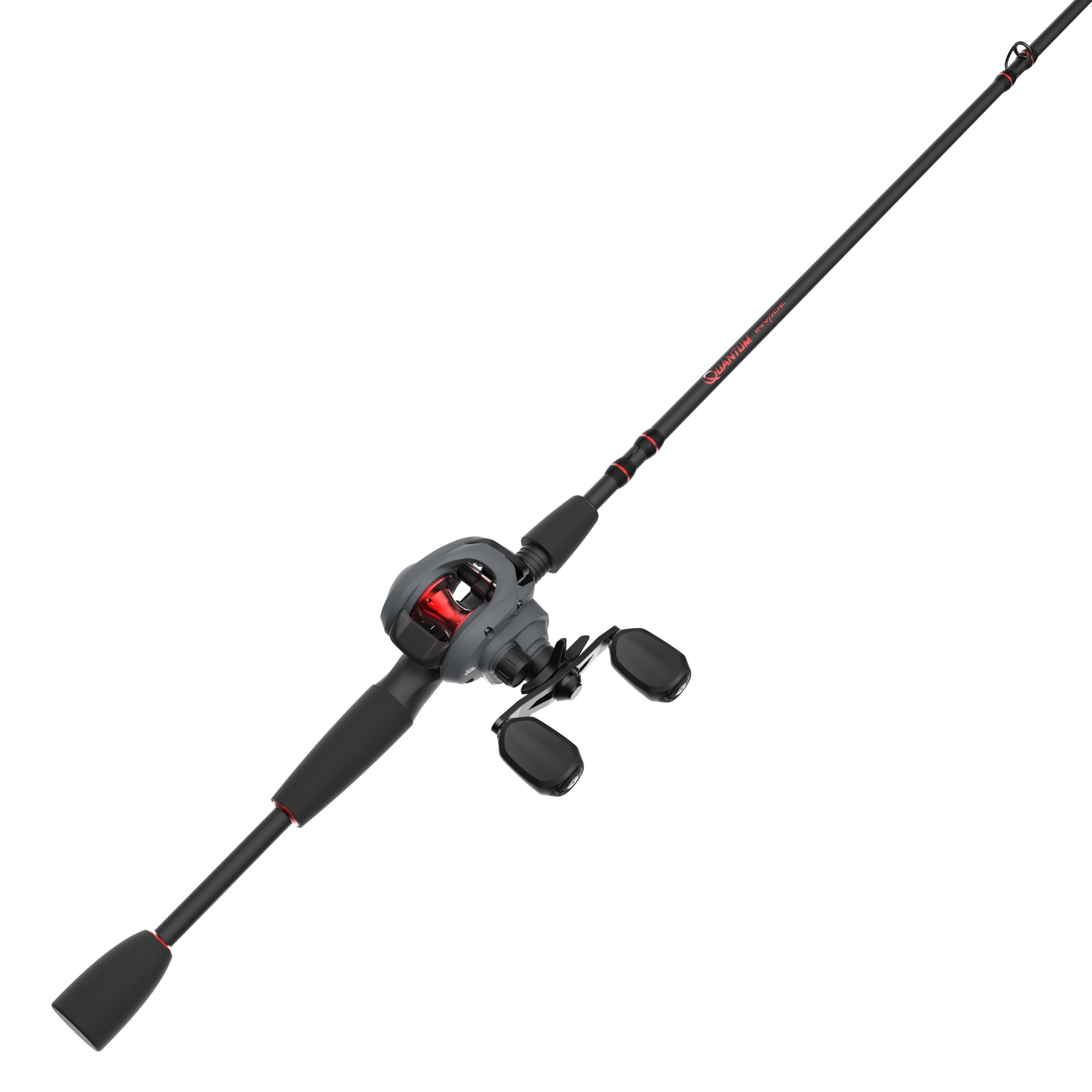 Quantum Invade Baitcasting Reel and Fishing Rod Combo, Right-Hand, Gray