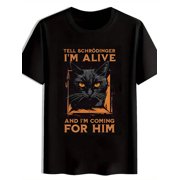 Quantum Mechanics Meme Schr dingers Cat Physics Humor T-Shirt,S-5XL