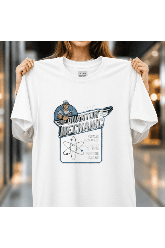 Quantum Mechanics Subatomic Physics Pun Funny Science Academic Research Design Unisex T-Shirt, S-5XL