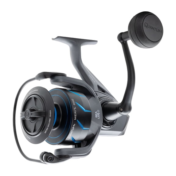 Quantum Merit Spinning Fishing Reel, Size 8000, 4.7:1 Gear Ratio, 4+1 Bearings (Clam Packaging)