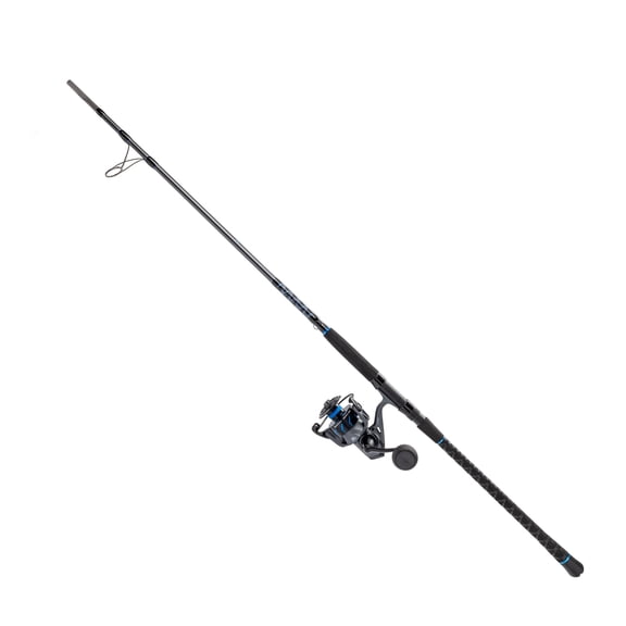 Quantum Merit Spinning Reel and Fishing Rod Combo, 9-Foot, Medium-Heavy Power, 2-Piece Rod, Size 6000 Reel