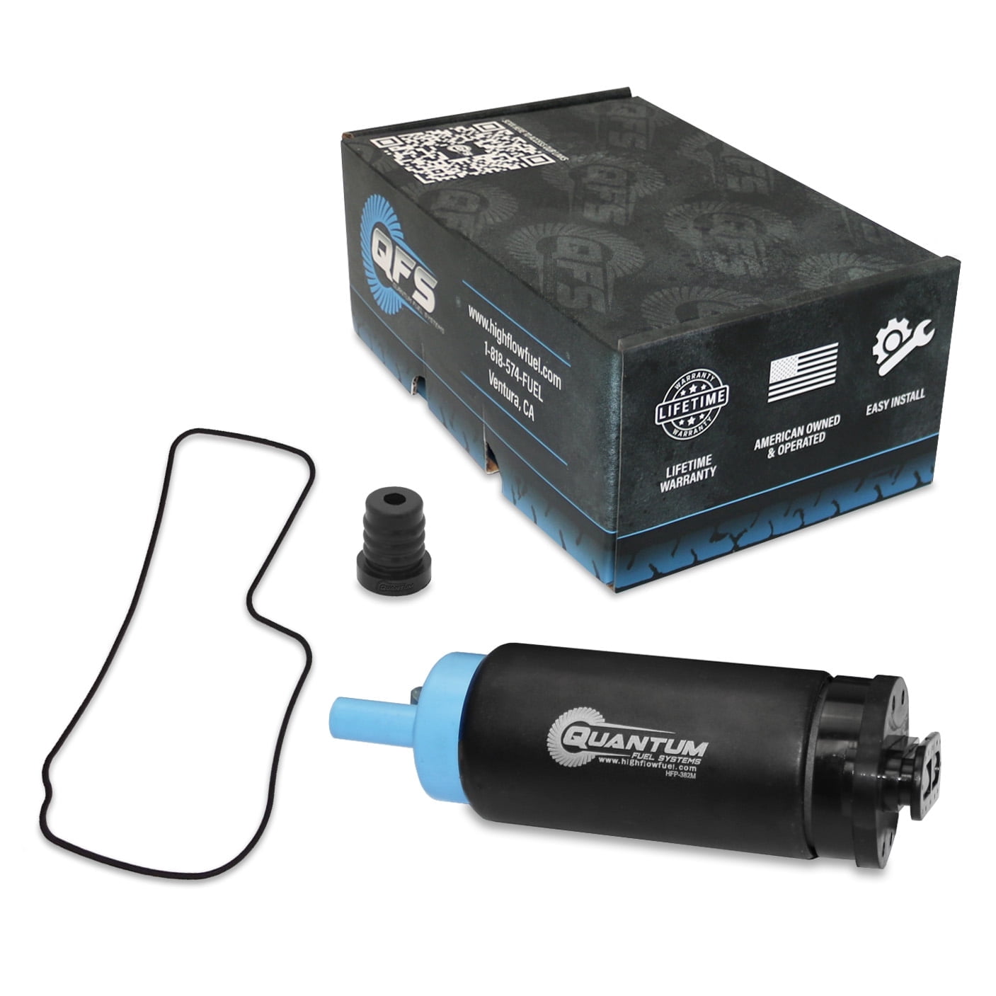 Quantum Outboard Fuel Pump w/ Tank Seal Gasket, Filter/Strainer & Grommet for Mercury Marine 20-30-35-40-45-50-60 HP 4-Stroke EFI 1984-2021, Replaces 892267A51