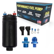 Quantum Performance 380LPH Inline External E85 Compatible Fuel Pump w/ Inlet Outlet, QFS-606FT