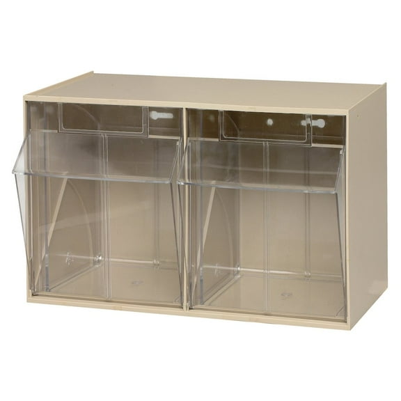 Quantum QTB302 Tilt Out Storage Bin- 2 Compartments Ivory