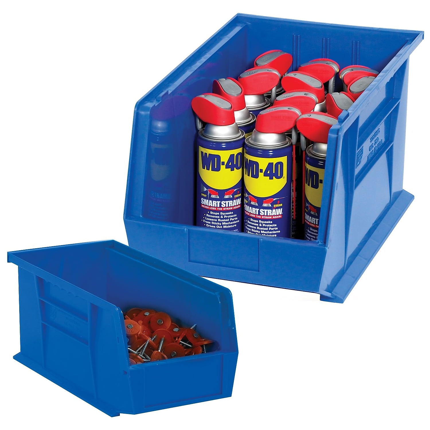 Quantum QUS220BL Blue Polypropylene Storage Bin 7 3 8 X 4 1 8 X 3 quantum-qus220bl-blue-polypropylene-storage-bin-7-3-8-x-4-1-8-x-3
