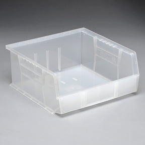 Quantum QUS235CL Ultra Stack and Hang Bin, 11 x 10-7/8 x 5 Clear, Lot of 6