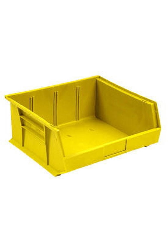 QUS245 Plastic Storage Bin, 16-1/2 x 10-7/8 x 5 Yellow, Lot of 6