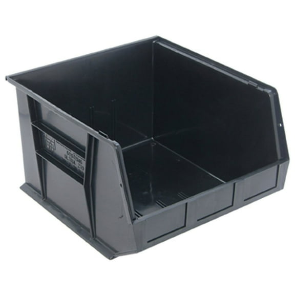 Quantum QUS270 Plastic Stacking Bin, 16-1/2 x 18 x 11 Black, Lot of 3