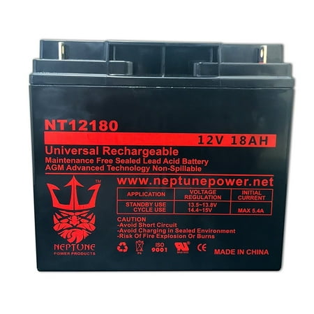 Quantum Rehab ES1512 12V 18Ah SLA Replacement Wheelchair Battery by Neptune