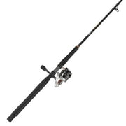 Quantum Reliance Spinning Reel and Fishing Rod Combo, 8-Foot 2-Piece Rod, Size 65 Reel, Silver/Black