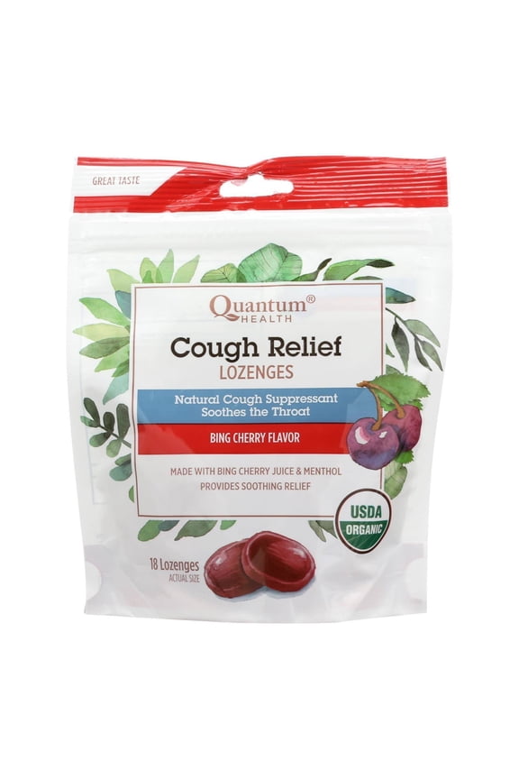 Organic Cough Relief Lozenges - Bing Cherry - 18 count