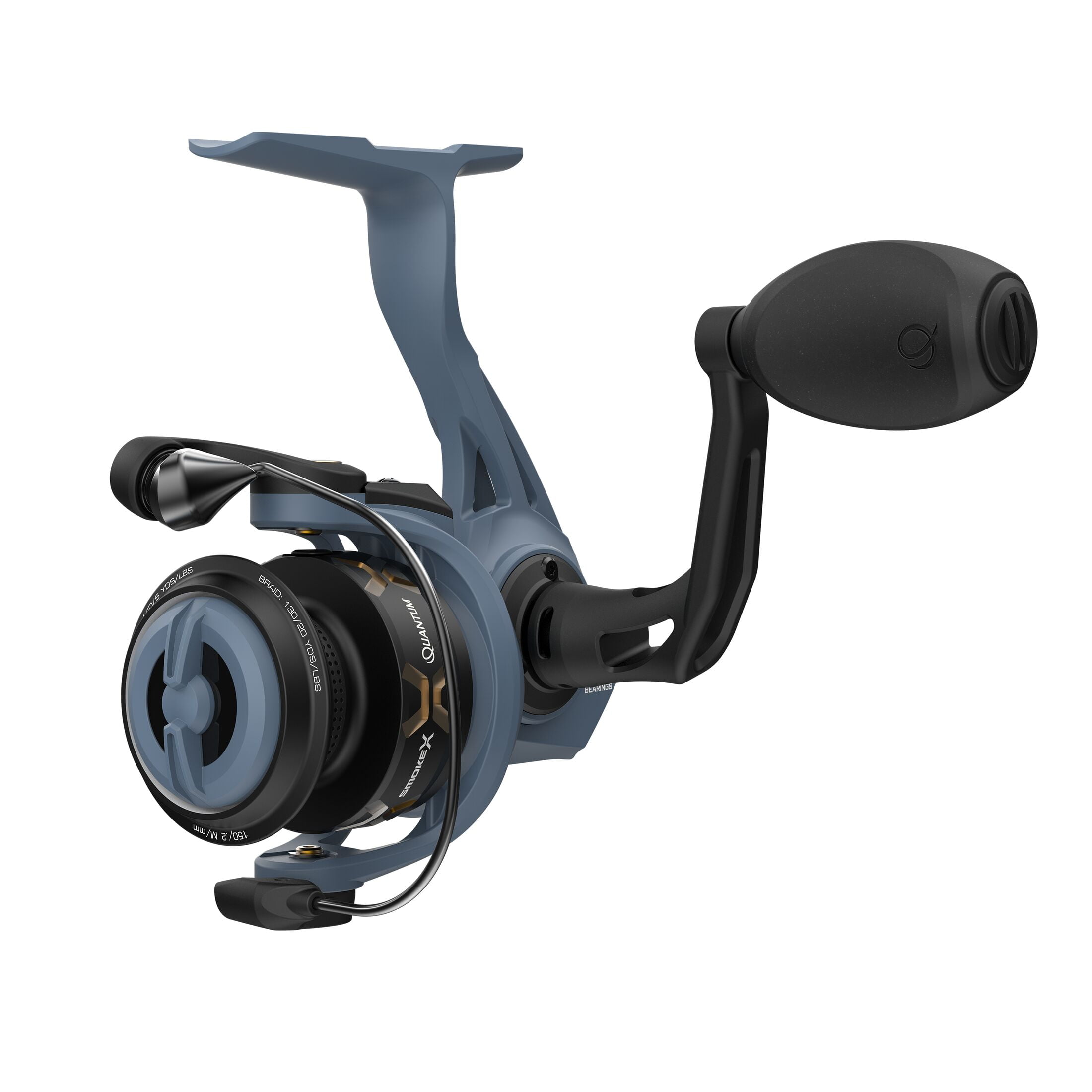 Quantum Smoke X Spinning Fishing Reel, Size 30 Reel, 6.0:1 Gear Ratio, Blue Quantum Smoke X Spinning Fishing Reel, Size 30 Reel, 6.0:1 Gear Ratio, Blue
