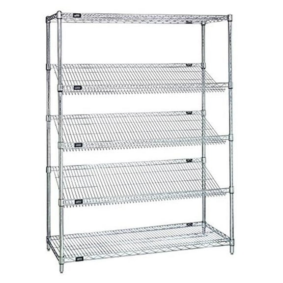 Quantum Storage 1848SL6C Wire Slanted Shelf Unit 5 Shelves