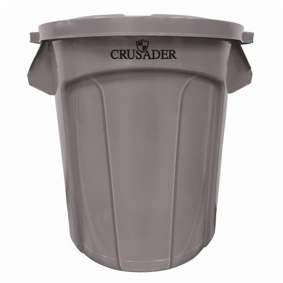 Quantum Storage CTC-20GY 22.9 in. Round Heavy-Duty Utility 20 gal Polyethylene Container, Gray