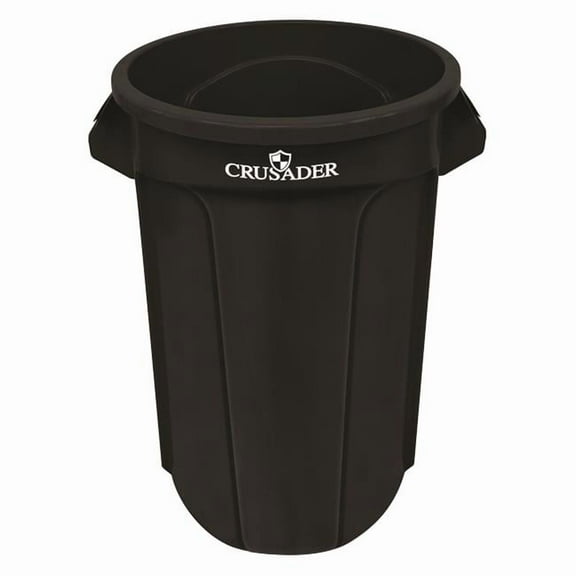 Quantum Storage CTC-32BK 27.3 in. Round Heavy-Duty Utility 32 gal Polyethylene Container, Black