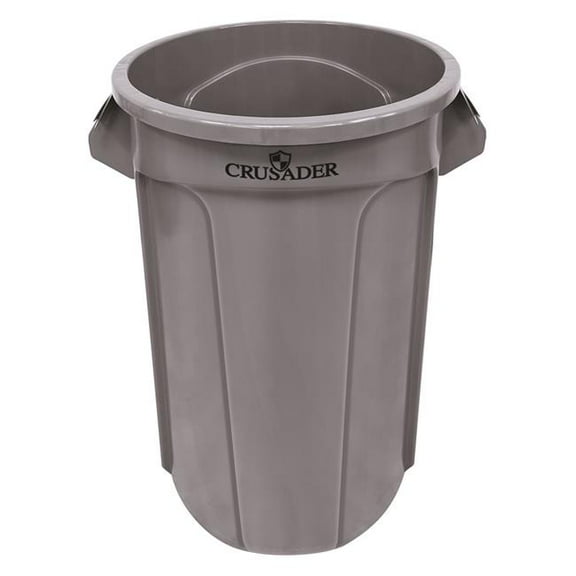 Quantum Storage CTC-55GY 33 in. Round Heavy-Duty Utility 55 gal Polyethylene Container, Gray