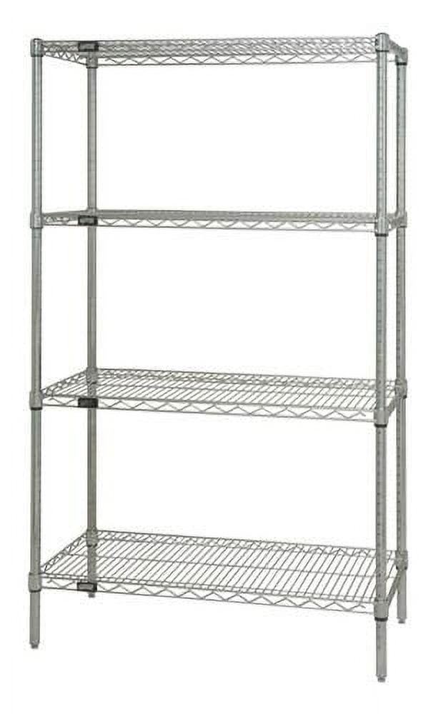 Quantum Storage 4 Shelf Chrome Wire Shelving Starter Kit