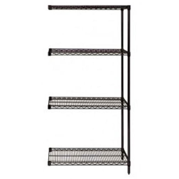 Quantum Storage  4-Shelf Wire Shelving Add-On Unit Black - 24 x 72 x 74 in.