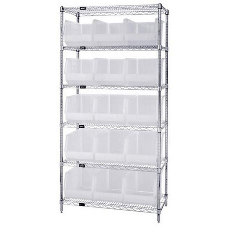 Wire Shelving with Clear Bins